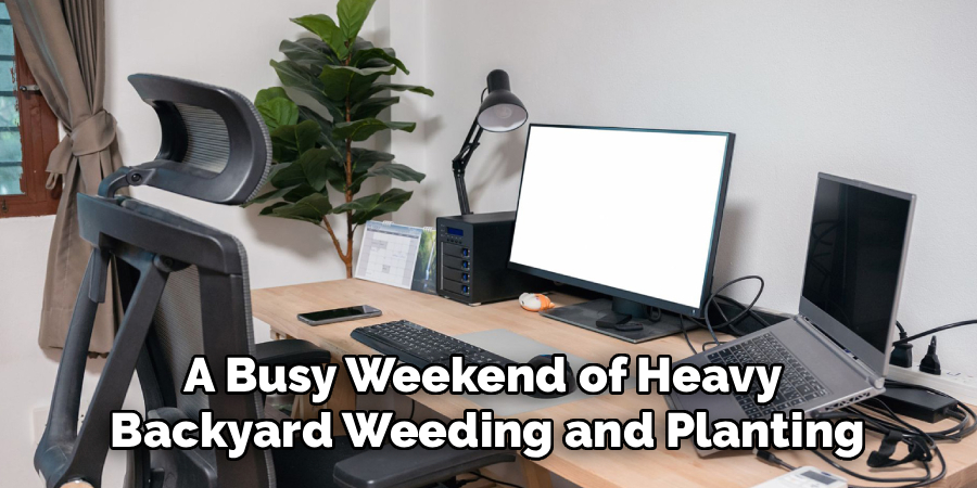 A Busy Weekend of Heavy 
Backyard Weeding and Planting
