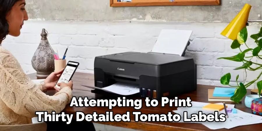 Attempting to Print 
Thirty Detailed Tomato Labels 