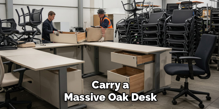 Carry a
 Massive Oak Desk 