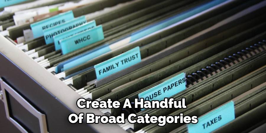Create A Handful 
Of Broad Categories