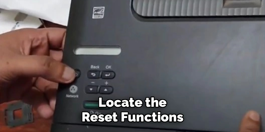 Locate the
Reset Functions
